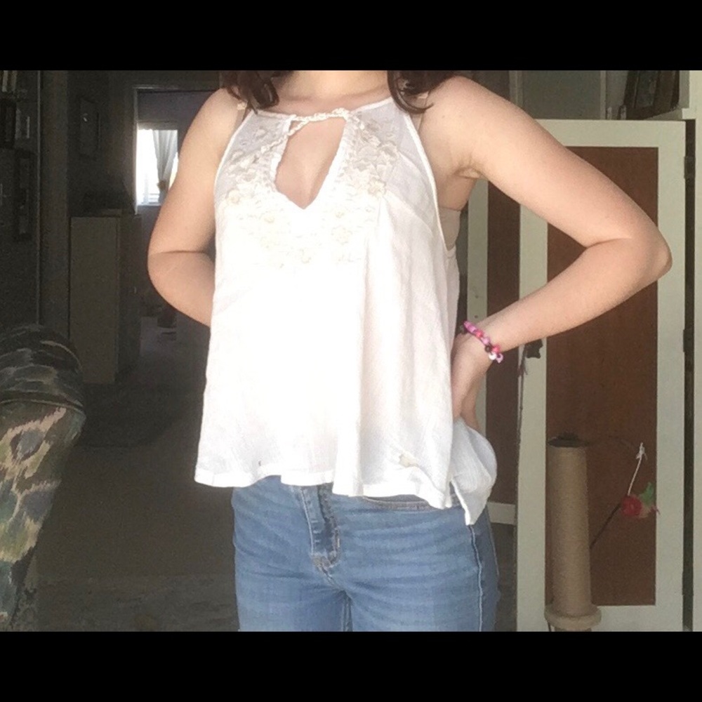 abercrombie and fitch lace up tank top